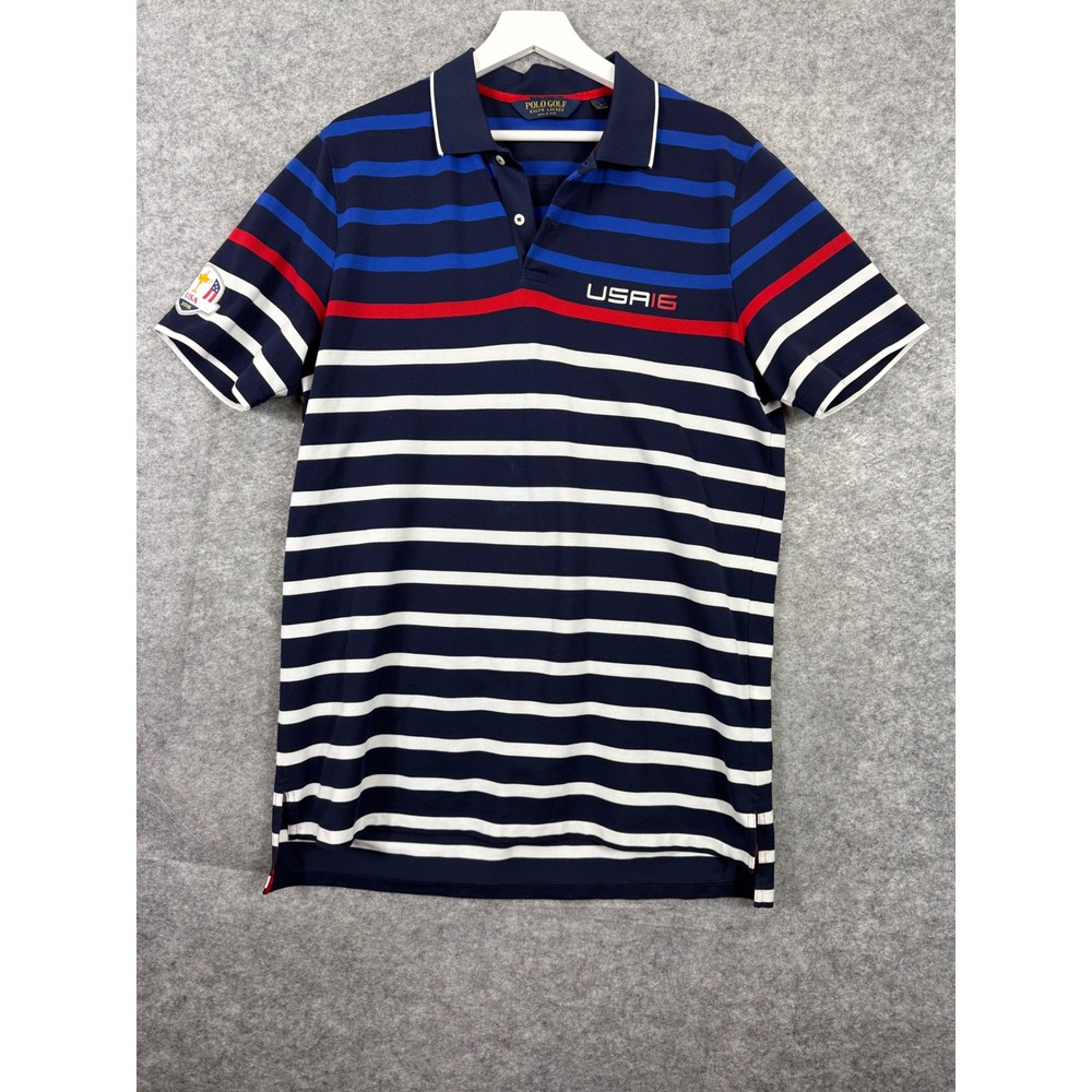 Polo Golf Ralph Lauren USA 2016 Ryder Cup Striped Performance Polo Mens Large